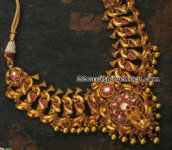 Antique Peacok Choker with Rubies