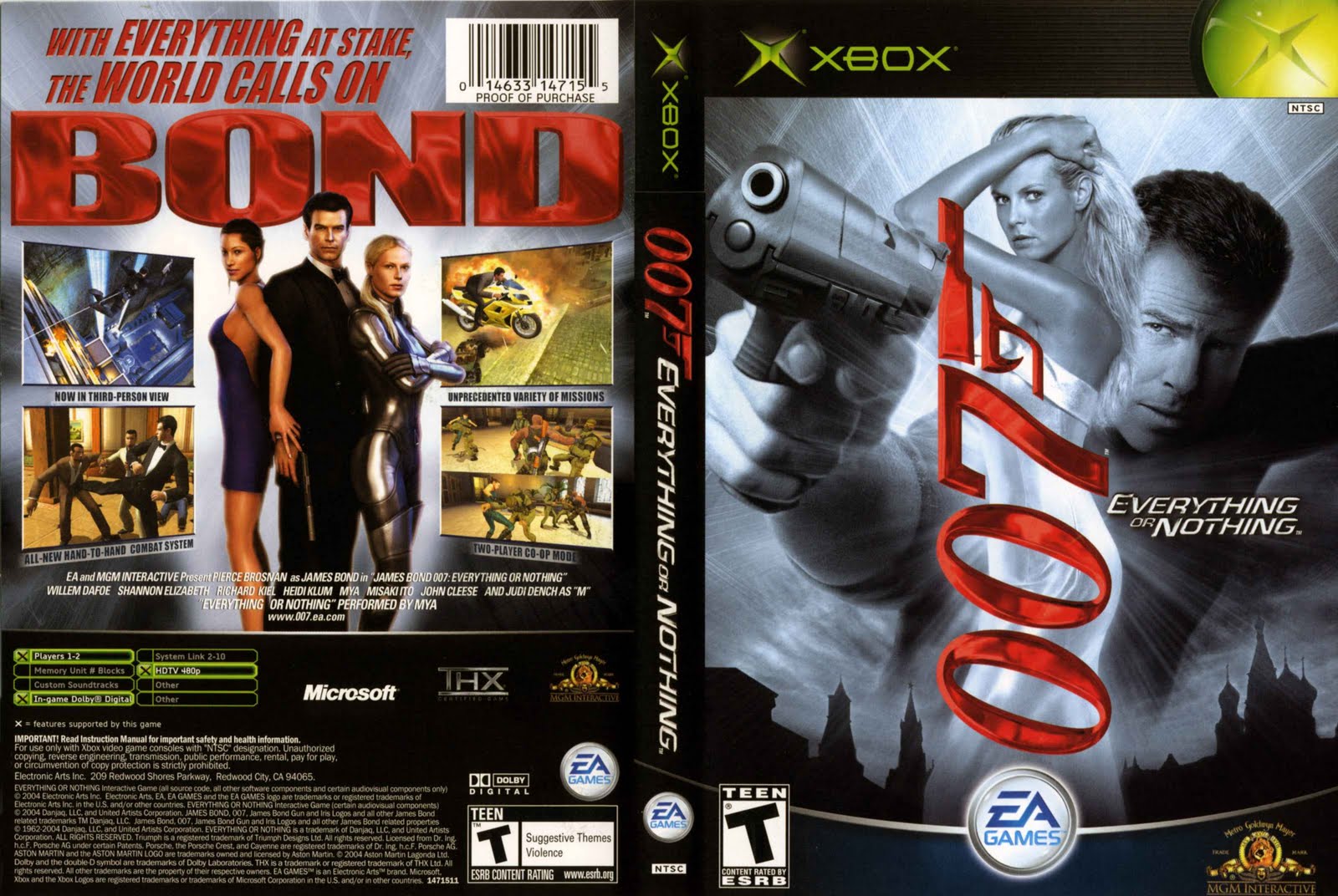 Caratula de 007 Everything Or Nothing XBOX (DVD) Super Caratulas y Covers Gratis
