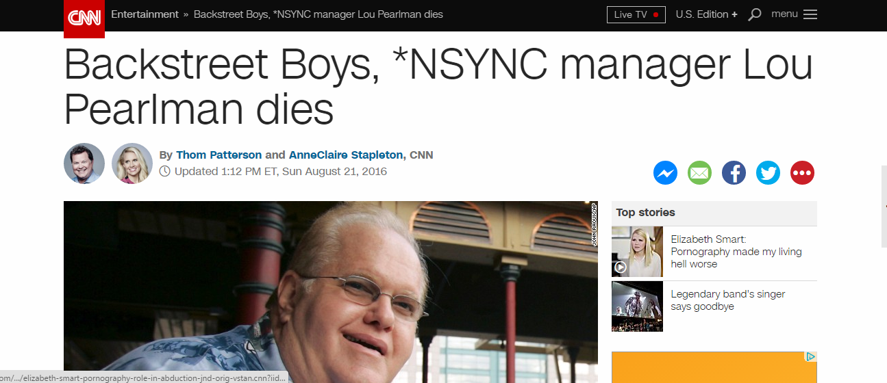 The Mindless Freaks Backstreet Boys/NSYNC manager Lou Pearlman dies RIP?