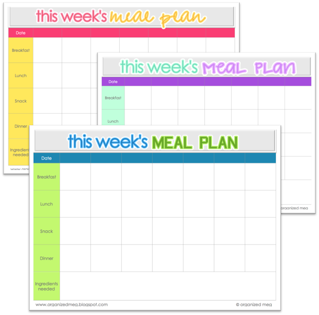 Organized Meg: Meal Planning + Printable