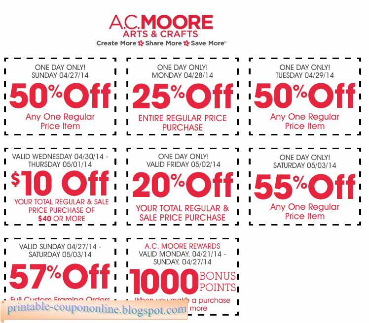 Ac moore printable coupons