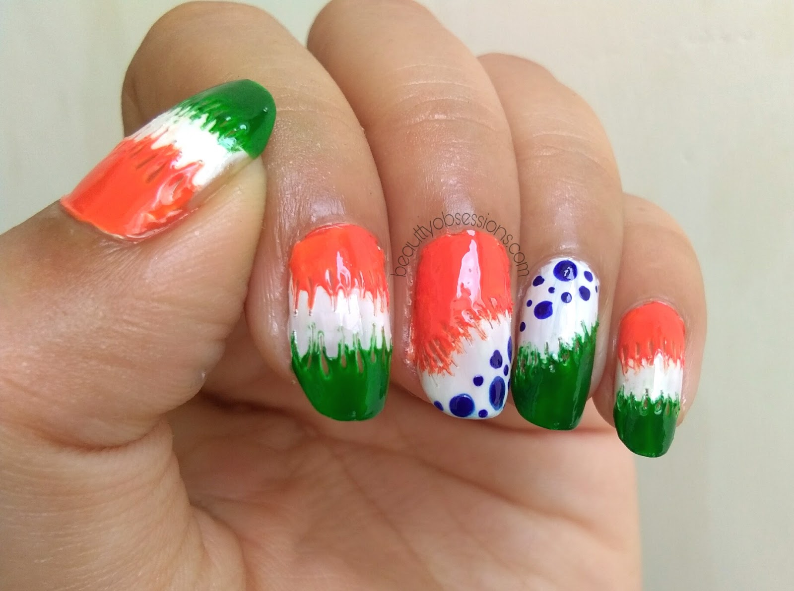 Indian Independence Day Inspired Nailart - Step by Step Tutorial | No-tool  Nailart Tutorial | #BlogToFreedom