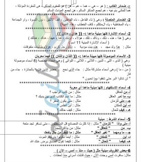 مذكرة مراجعة في مادة النحو الصف الثانى الإبتدائي مذكرة مراجعة في مادة النحو الصف الثانى الإبتدائي