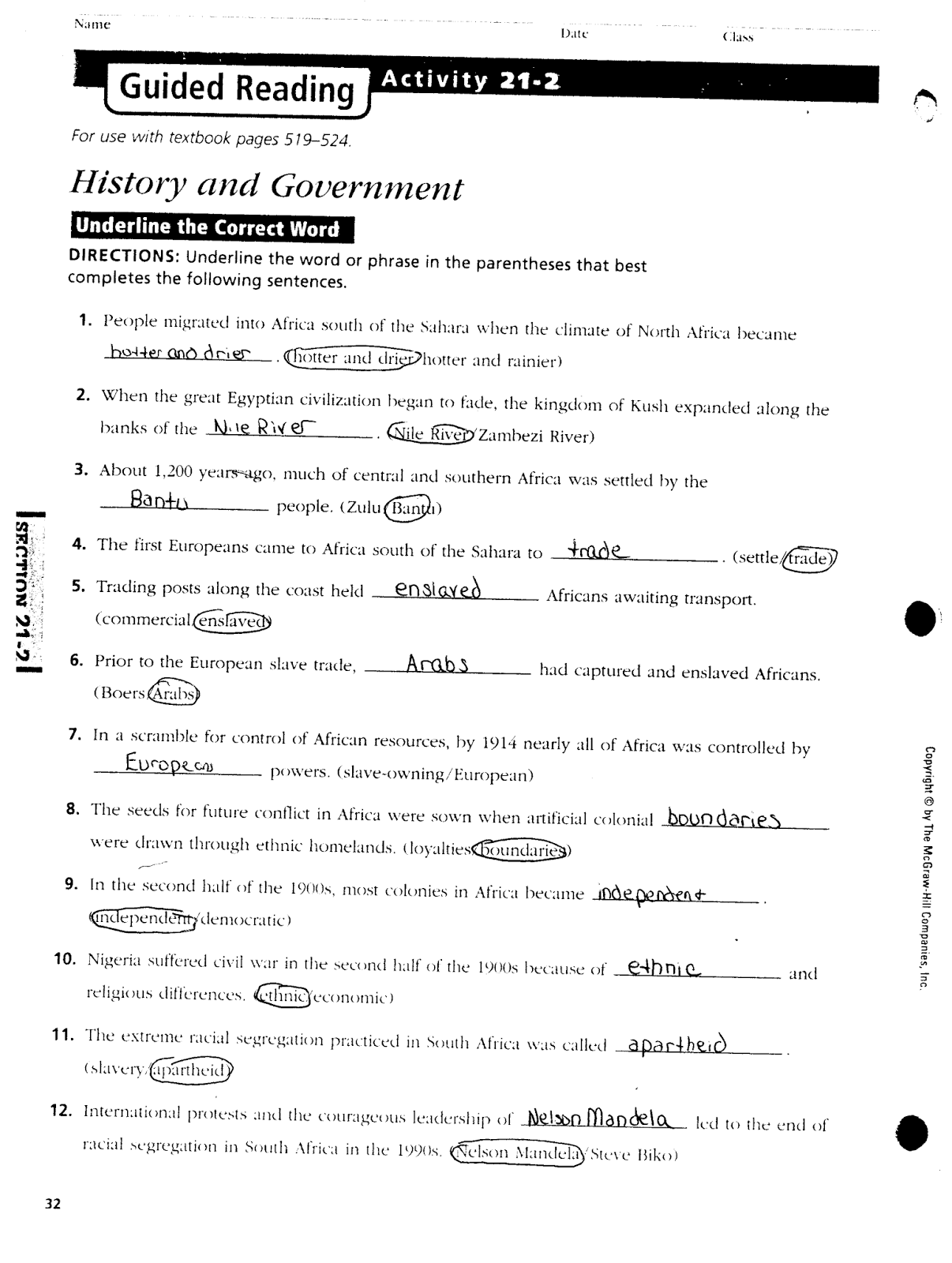 Mr. E's World Geography Page World Geography Chapter 21 The