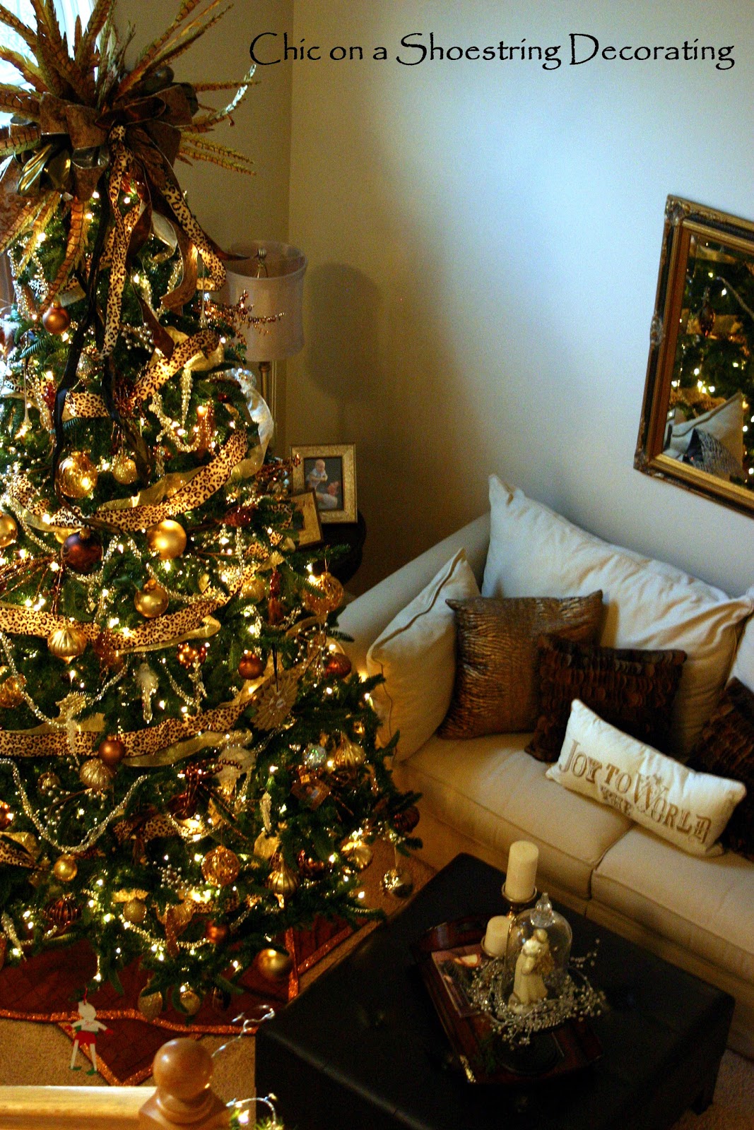 Chic on a Shoestring Decorating: My Fancy Christmas Tree with a touch ...