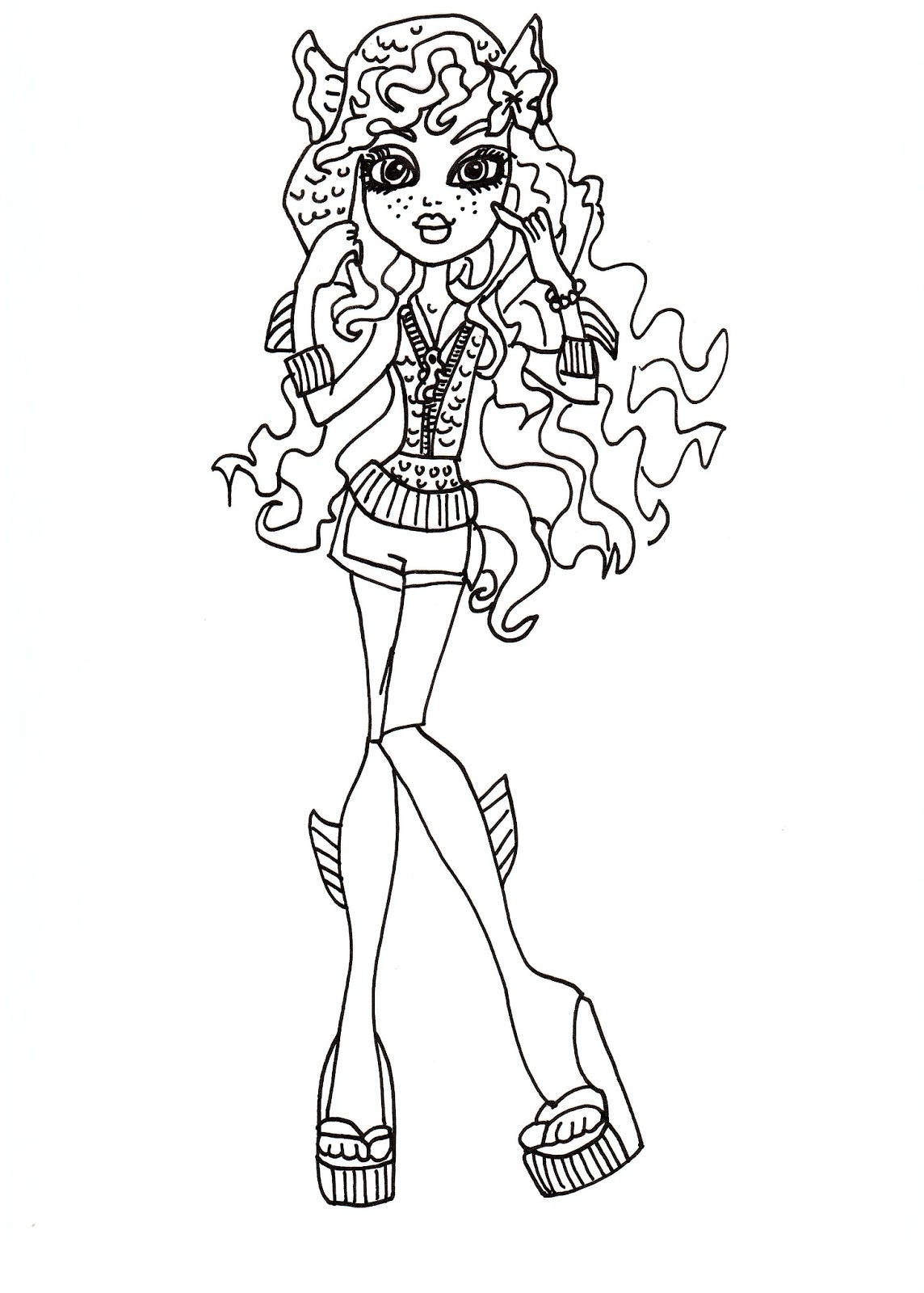 Free Printable Monster High Coloring Pages Lagoona Blue Coloring Sheet
