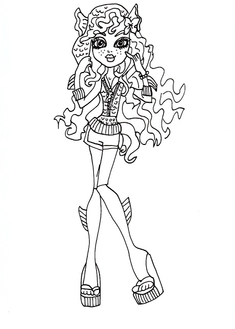Free Printable Monster High Coloring Pages: Lagoona Blue Coloring Sheet
