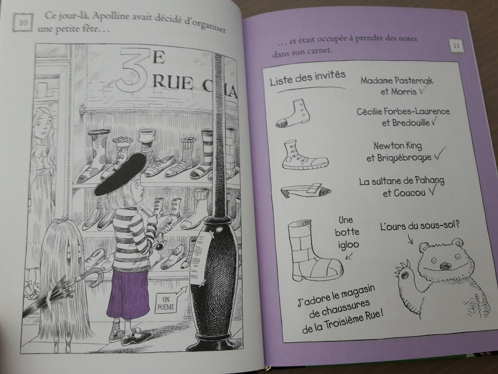 Sous le feuillage Apolline et le renard mauve