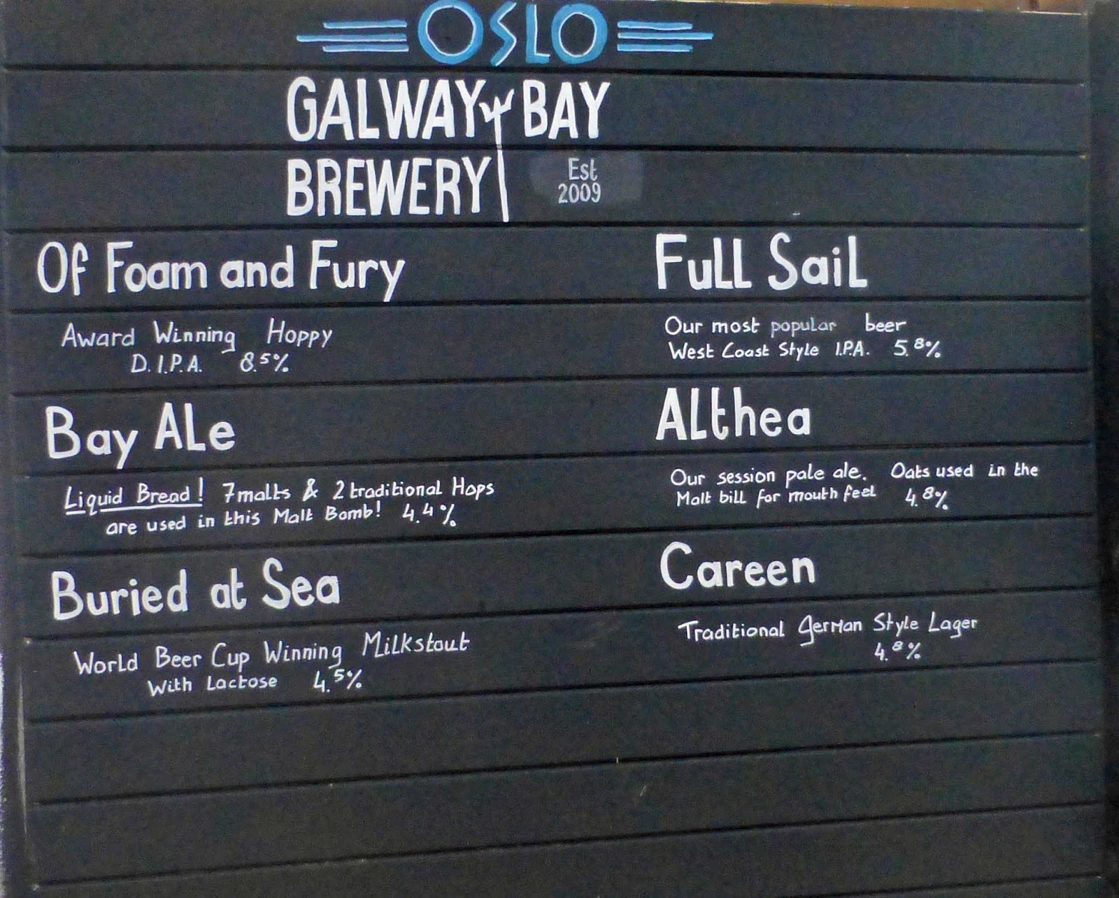 Oslo Bar Galway. Great Spot For Lunch and Craft Beer. And a distillery