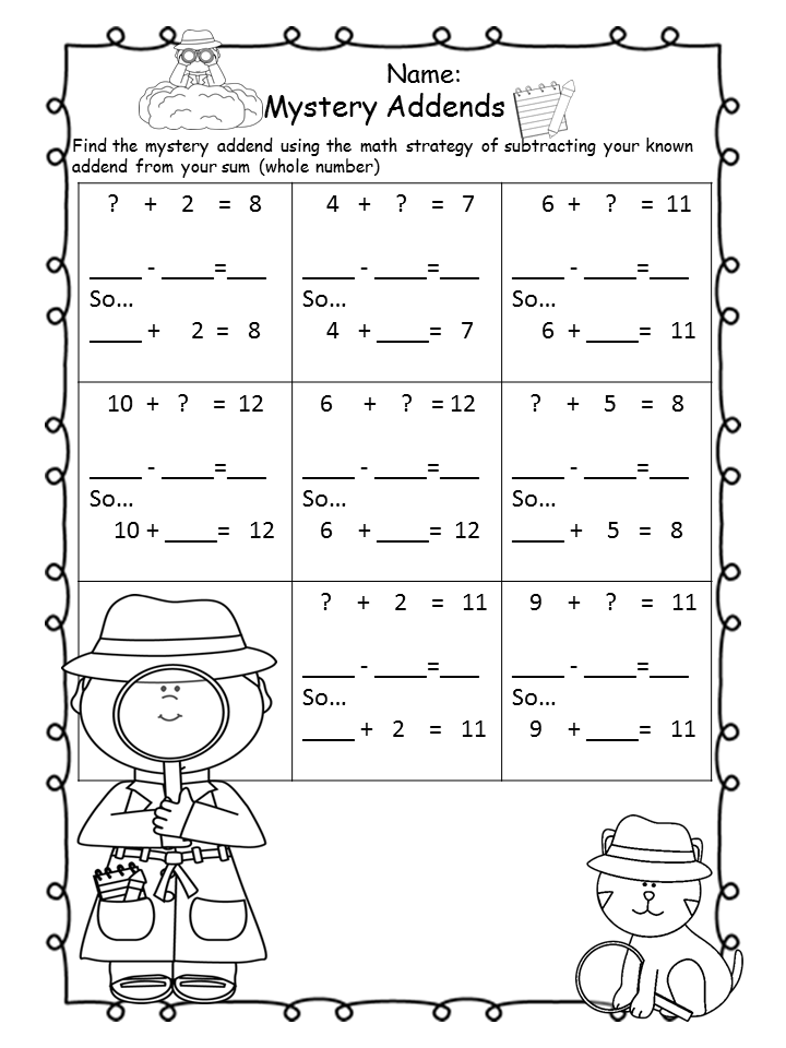 Mystery Math Pictures Worksheets
