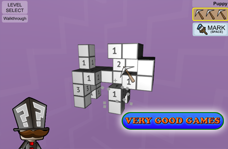 A screenshot from an interesting puzzle game with numbers CubeCubeCube. Play it online on PC and Apple computers