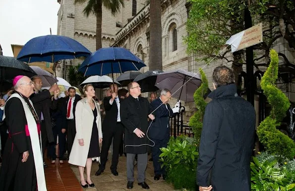 Prince Albert and Princess Charlene  inaugurated the Saint John Paul II walkway located in Monaco-Ville