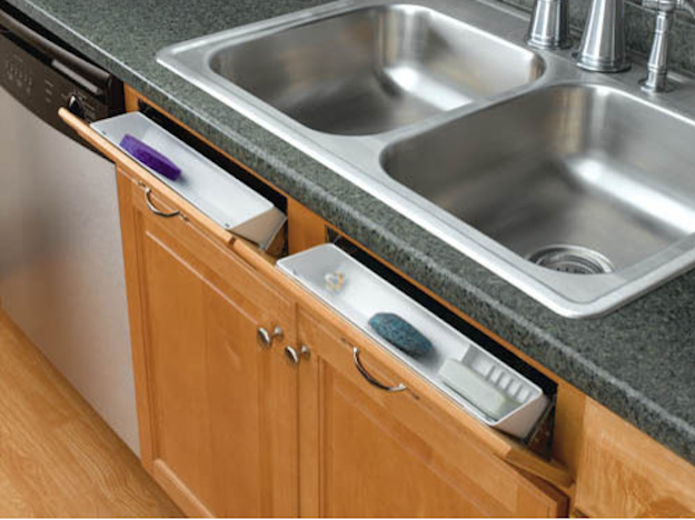 Make use of the space in front of your sink with these false front drawers Make use of the space in front of your sink with these false front drawers