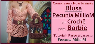 miniaturabarbieartesanatoemaispecuniamilliomcroche: DIY Croche Barbie - How  to Make - Tutorial / Passo a Passo do Vestido Com Saia de Pontas Para  Bonecas Com Pecunia MillioM