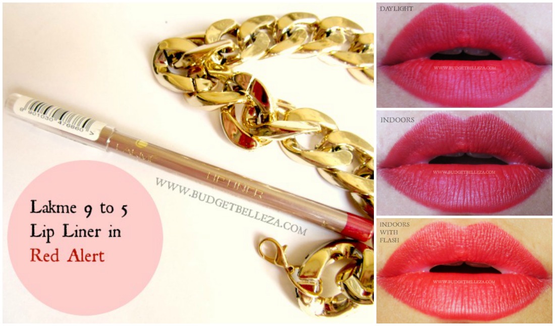 Lakme 9 to 5 lip Liner in Red Alert Price, Review, Swatches, LOTD