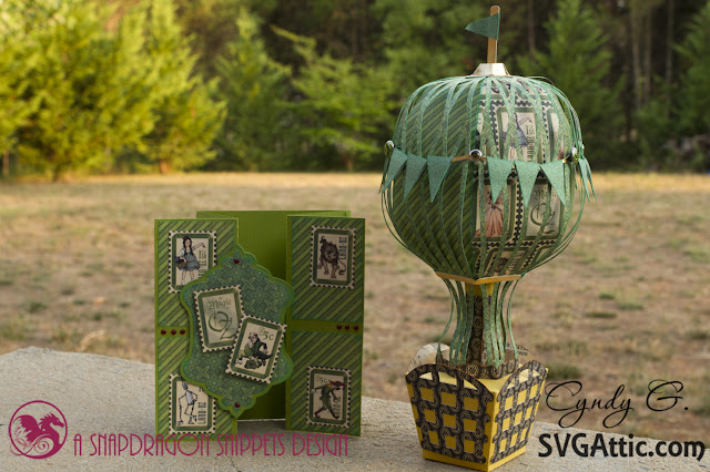 Wizard of Oz card and paper 3d hot air balloon