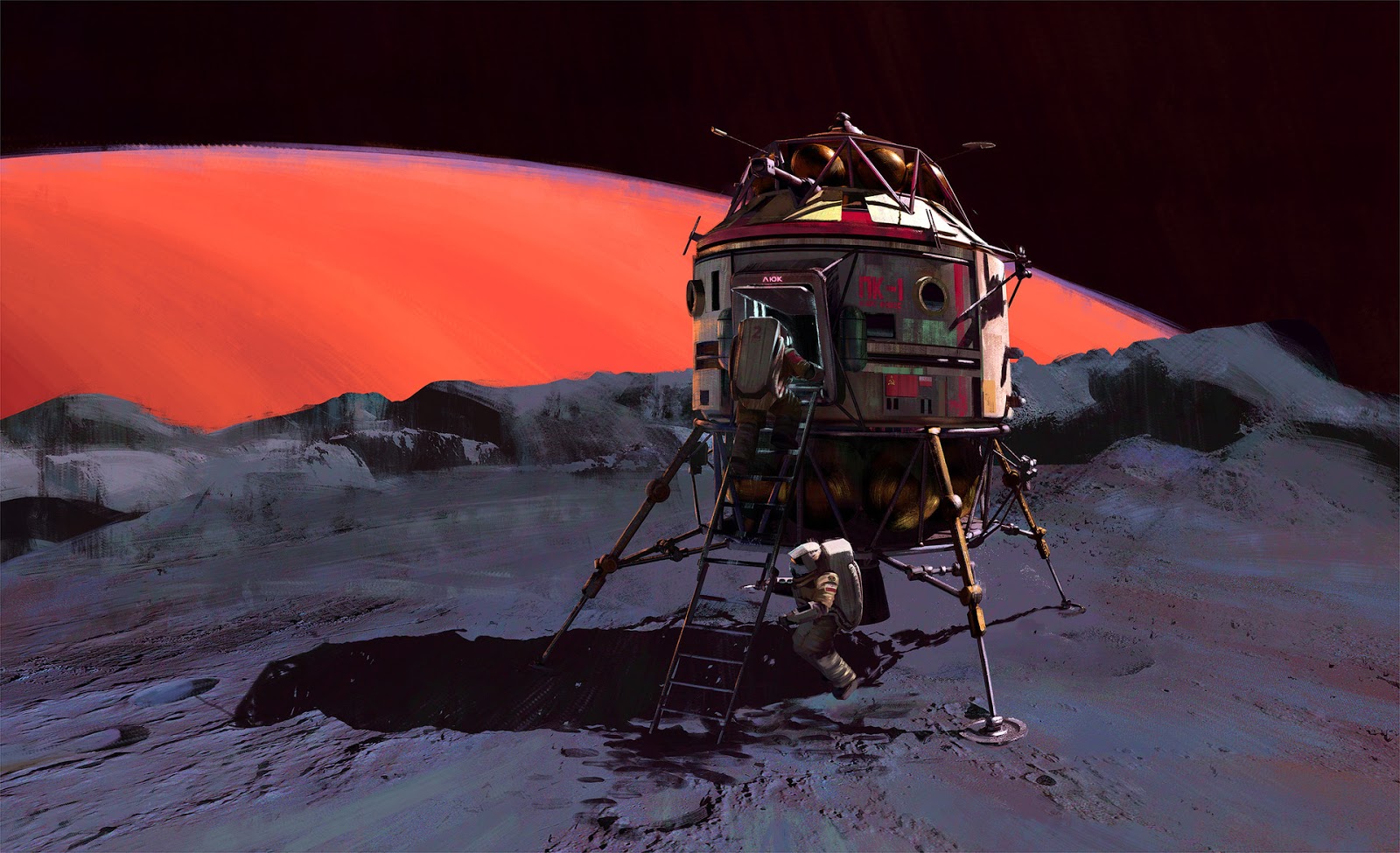 Soviet lander on Phobos by Maciej Rebisz | human Mars