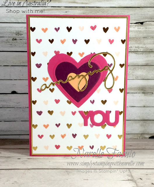 Painted with Love patterned paper sets the perfect background for this love themed card - get all your stamping supplies here - https://goo.gl/aUkDar