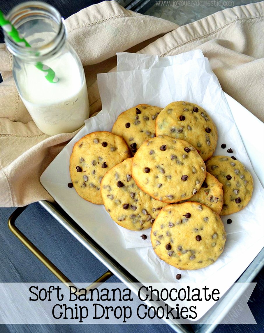 Joyously Domestic Soft Banana Chocolate Chip Drop Cookies