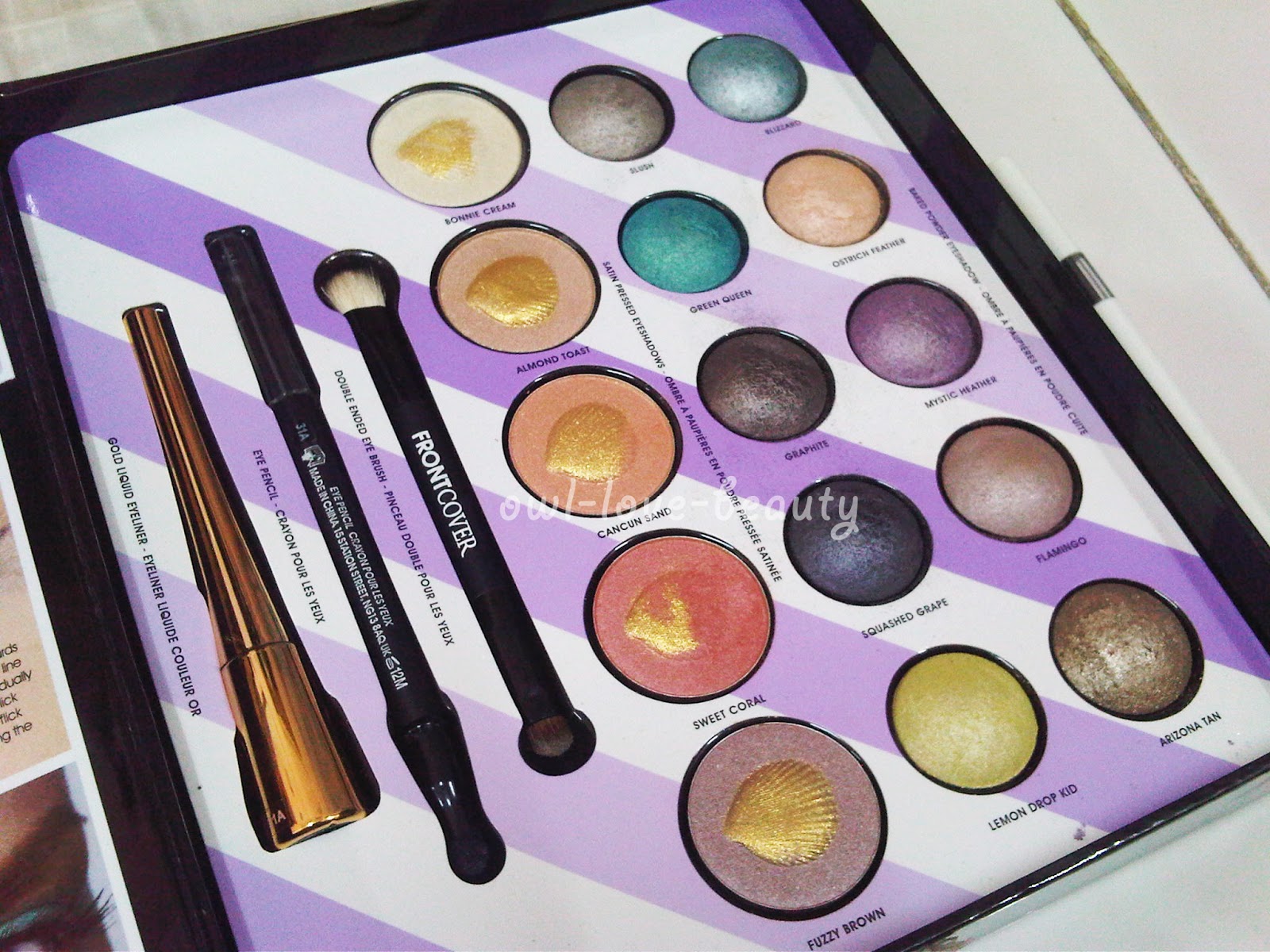 Owllovebeauty Review/swatch Front Cover Eyeshadow palette