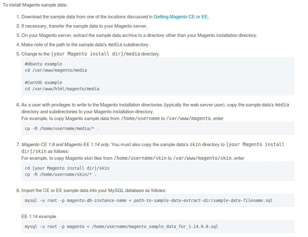 Installation de magento avec exemple de saisie de données