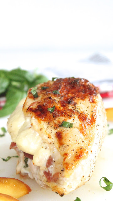 Peach Prosciutto Stuffed Chicken Breast with Queso de Freir