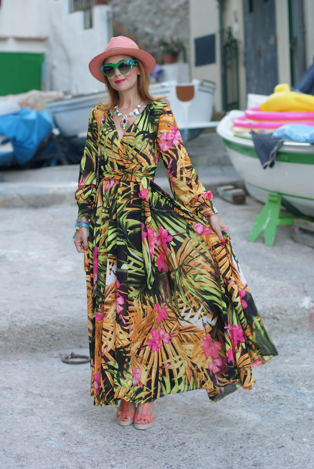 Tropical print maxi dress: summer boho style | Fashion and Cookies ...
