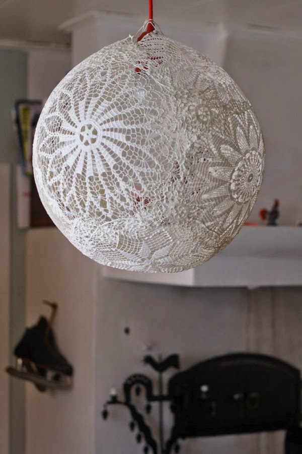 Beautiful lamps decorated with crochet