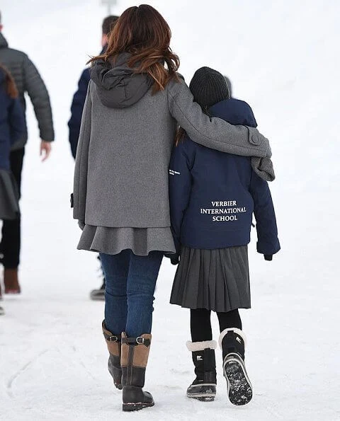 Prince Christian, Princess Isabella, Prince Vincent and Princess Josephine in Verbier