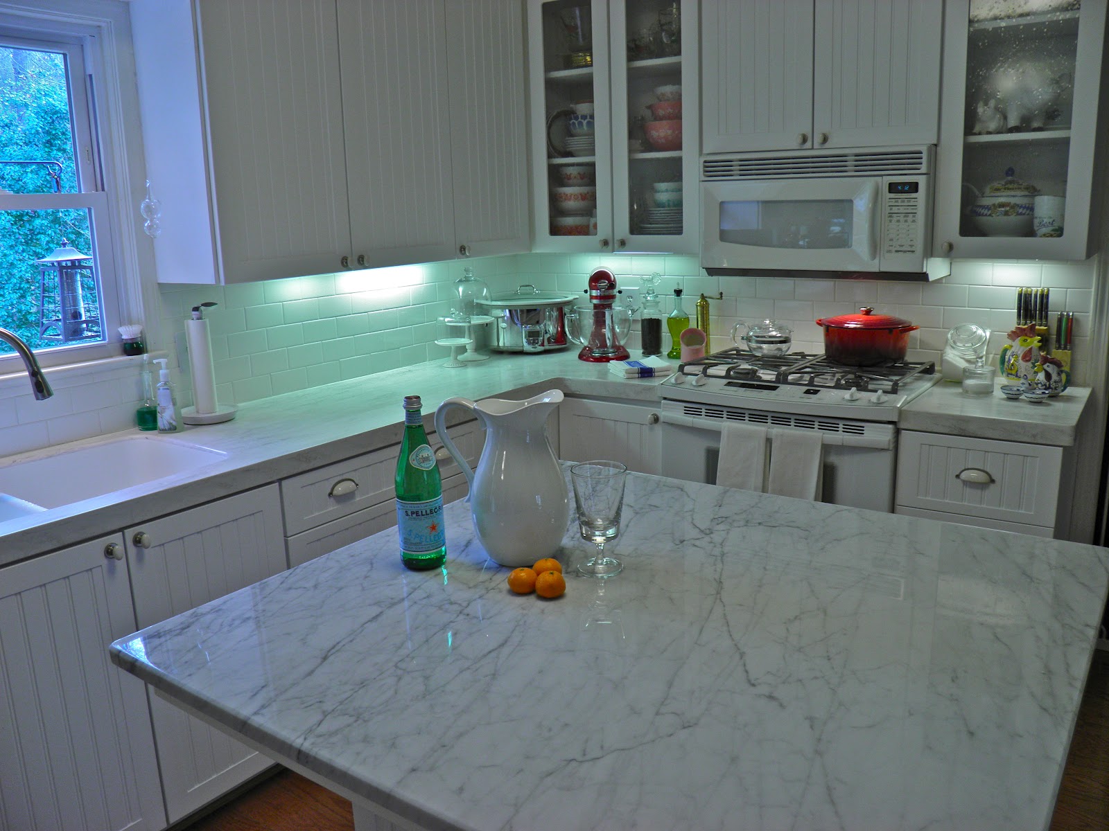 From Captain's Daughter to Army Mom: Carrara Marble Kitchen Island