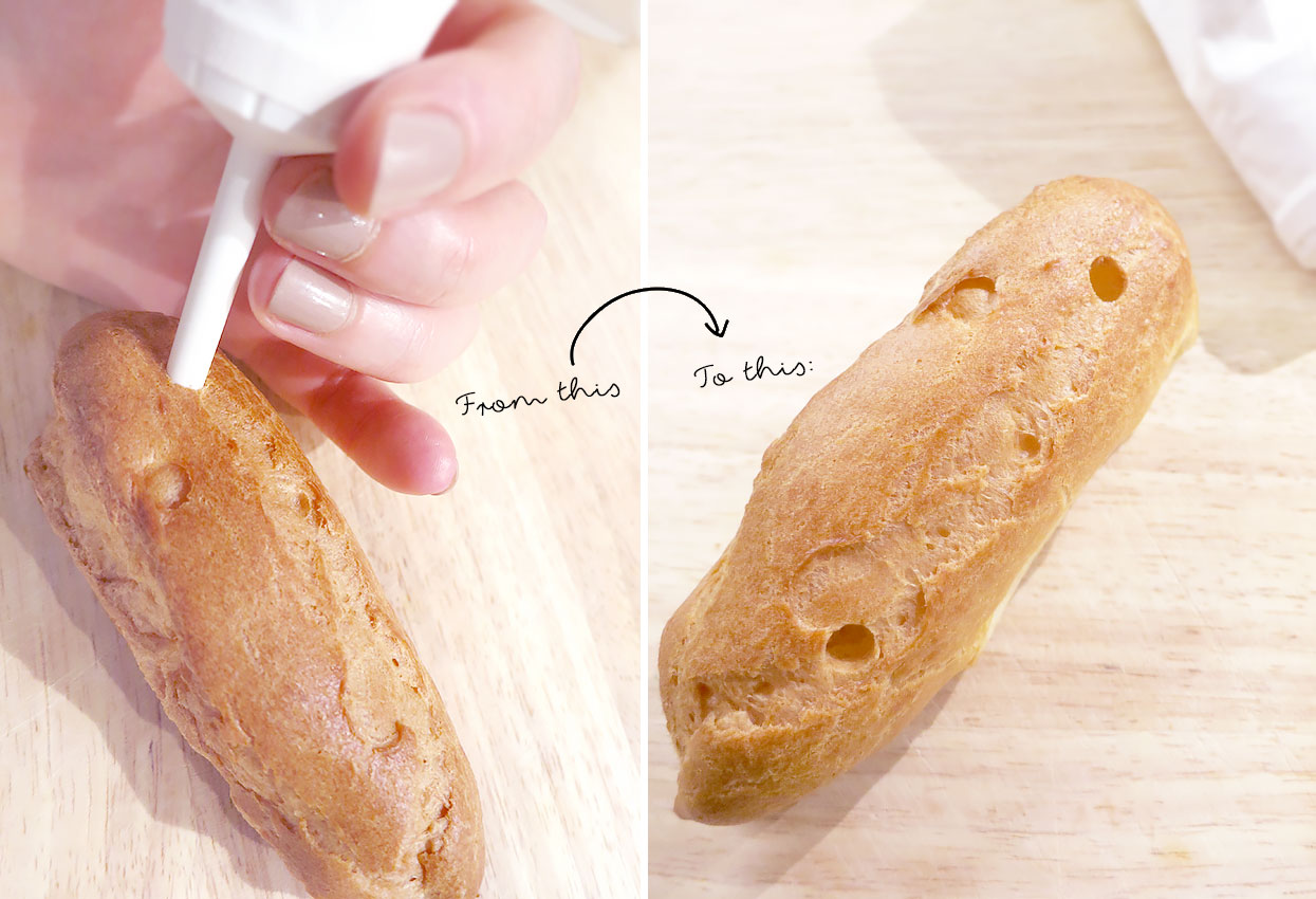 Eclairs mit Füllung Rezept mit Schokolade und Pudding Eclairs mit Füllung Rezept mit Schokolade und Pudding Brandteig