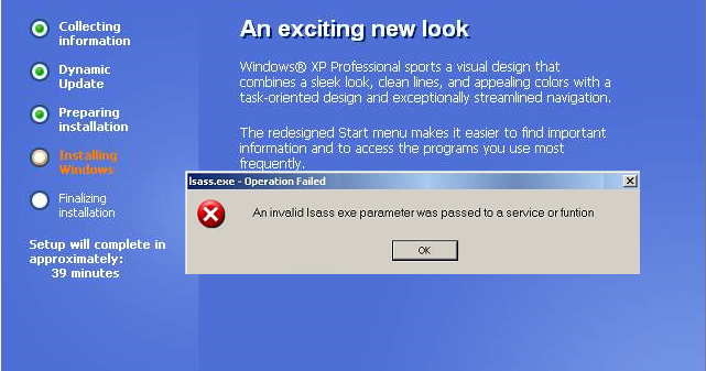 COMPUTERS AND OTHERS: An Invalid Isass.Exe Parameter Was Passed To A ...