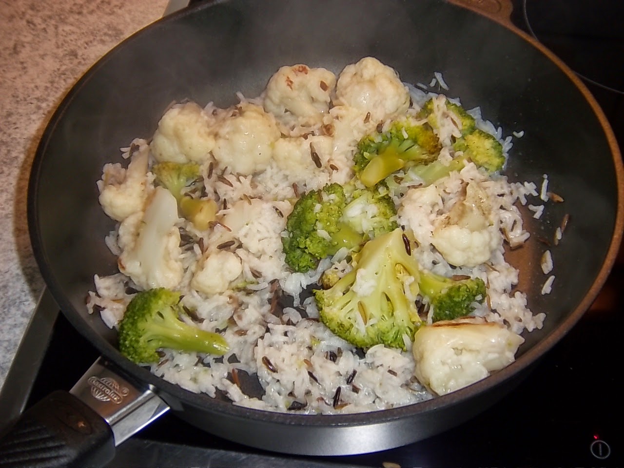 Blumenkohl Brokkoli Curry mit Reis