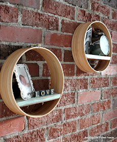 Upcycle Thrift Store Embroidery Hoops to make boho industrial display shelves