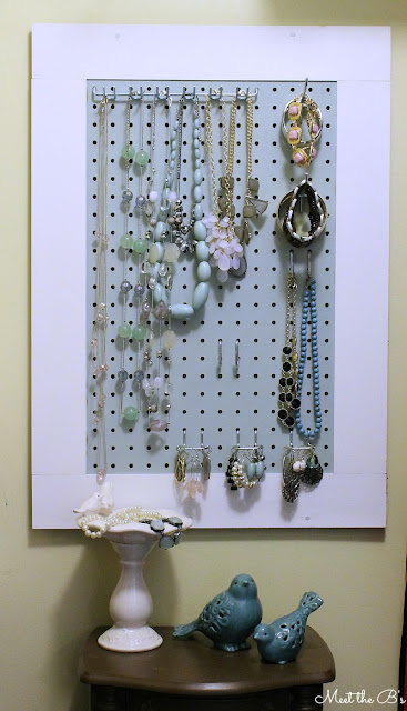 12. Pegboard Jewelry Organizer Wall Hanging