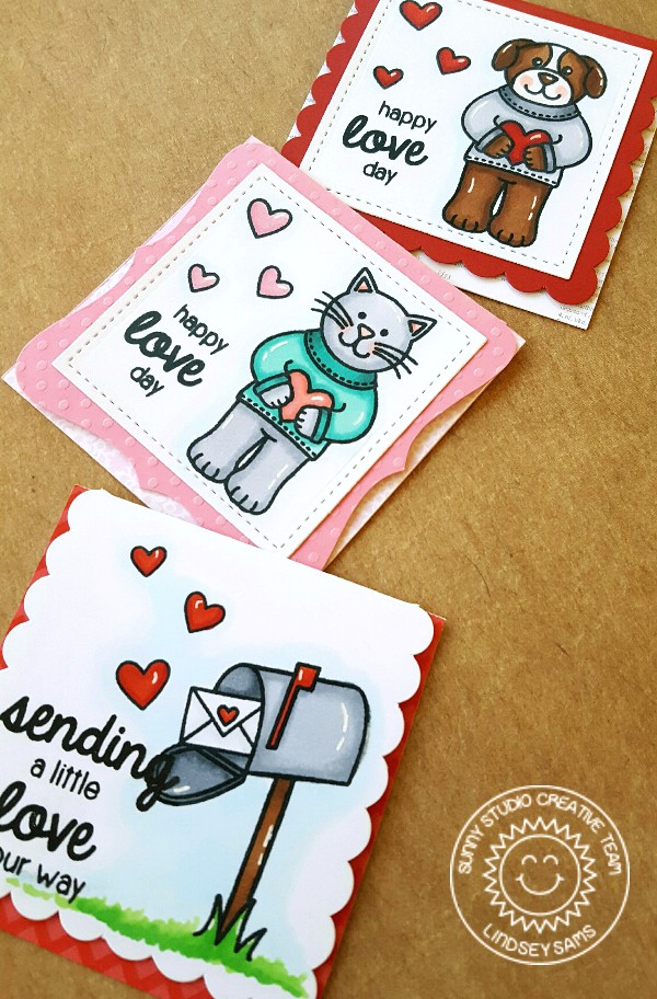 Sunny Studio Stamps: Sending My Love Valentine's Day Cards by Lindsey Sams.