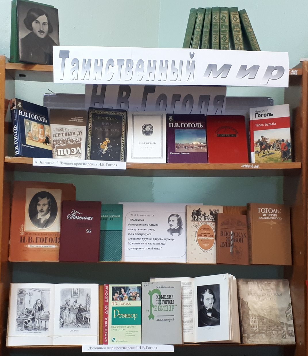 Книжная выставка гоголь в библиотеке к юбилею