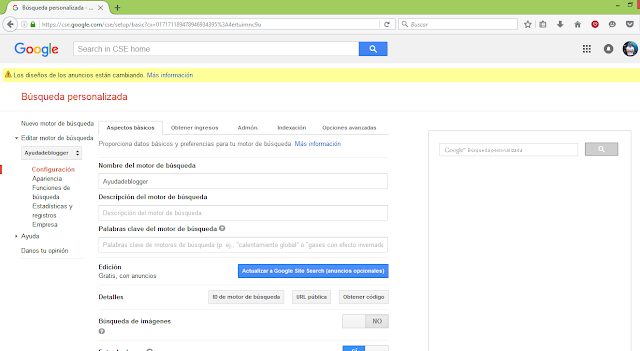 ¿Cómo insertar el buscador personalizado de Google en Blogger?