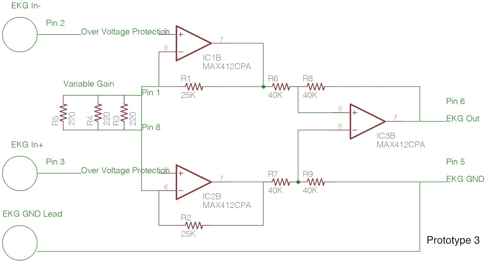 Simple Ekg Circuit Diagram