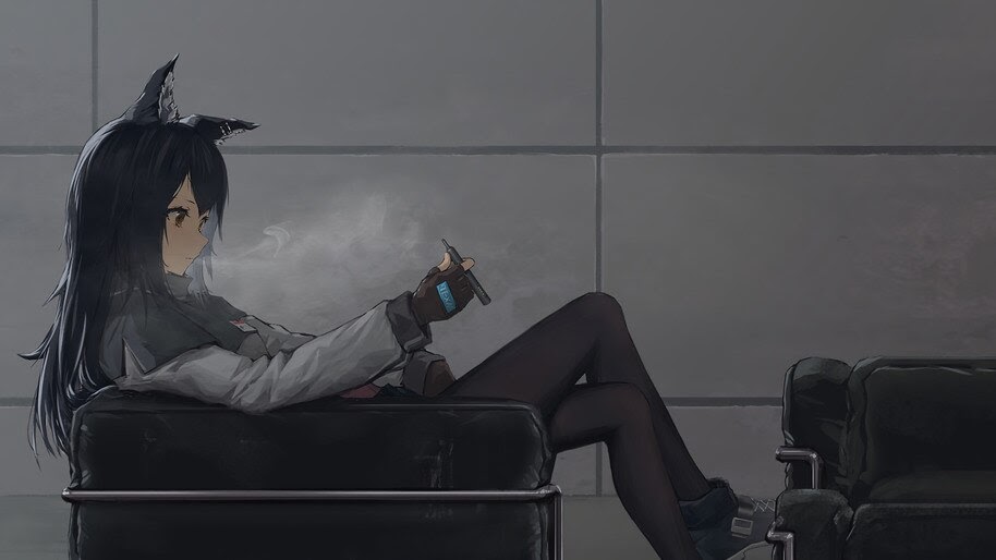 Anime, Girl, Smoking, Texas, Arknights, 4K, #6.1875