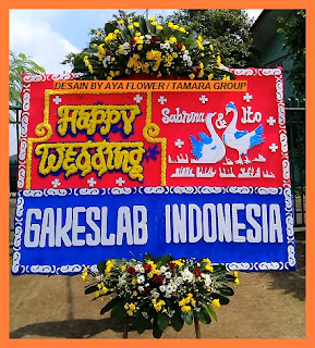 bunga papan bunga happy wedding pernikahan