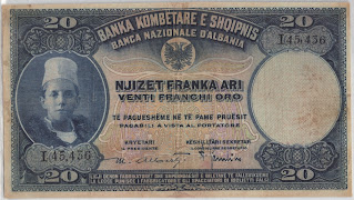Albania 20 Francka Ari 1926 P# 3