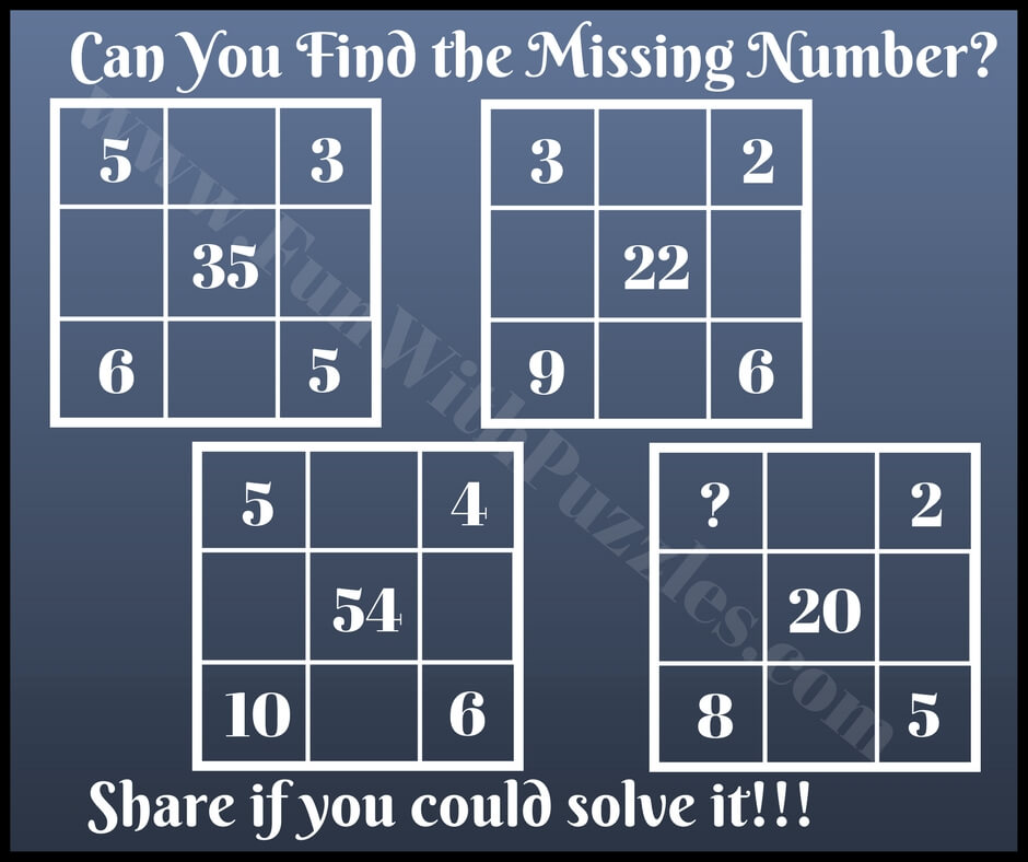 Missing Number Brain Teasers And Math Picture Puzzles With Answers Fun