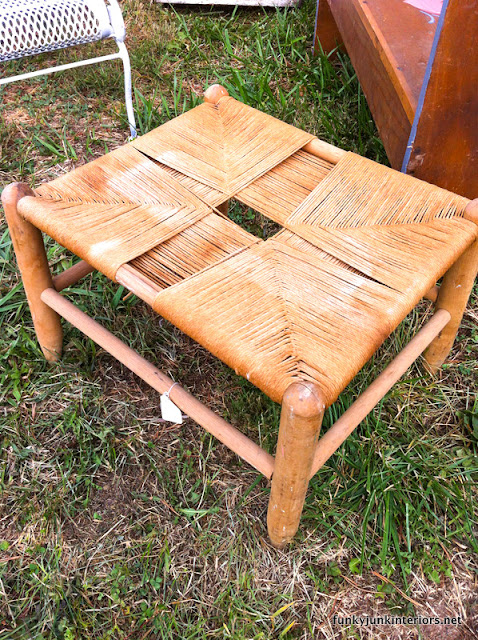 old woven stool