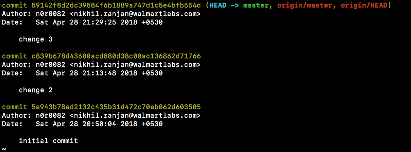 git log author