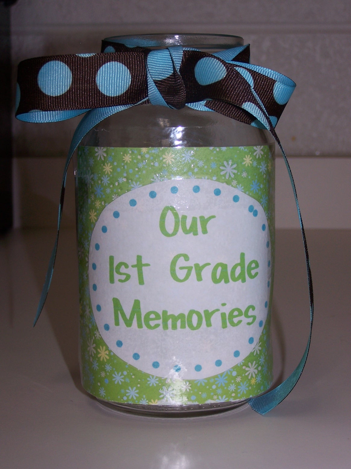Funky First Grade Fun Memory Jar