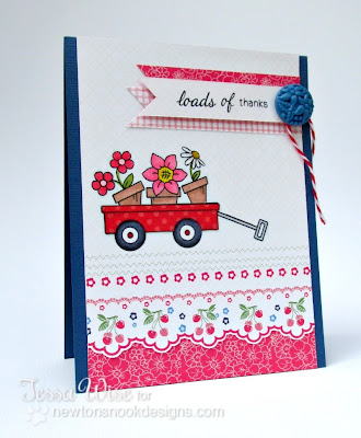 Wagon of Wishes Thanks card -Tessa Wise for Newton's Nook Designs