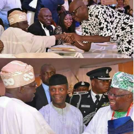 Sworn enemies: Tinubu, Fayose and Bode George all smiles in new photo