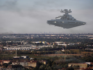 Incrociatore Stellare - Guerre Stellari Ecco Star Wars a Bergamo! Photoshop fa miracoli portando le Guerre Stellari a Bergamo