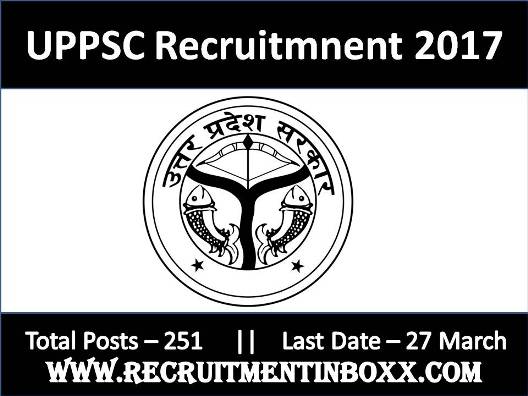 UPPSC Recruitment 2017 UPPSC Recruitment